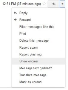gmail reply show original option